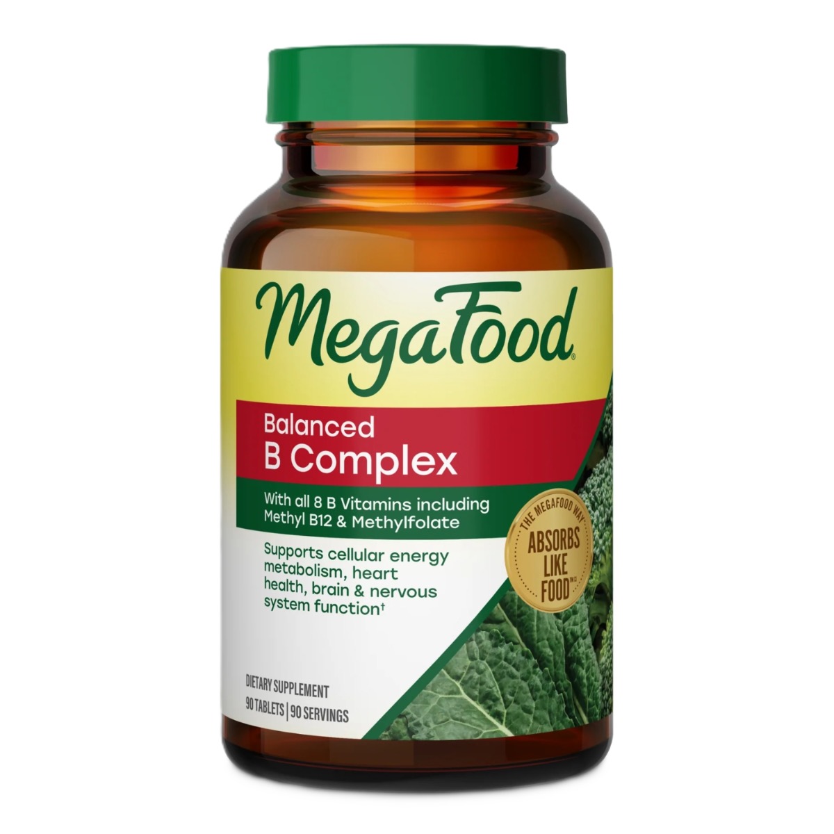 MegaFood Balanced B Complex – Vitaminas B 90 tabletes