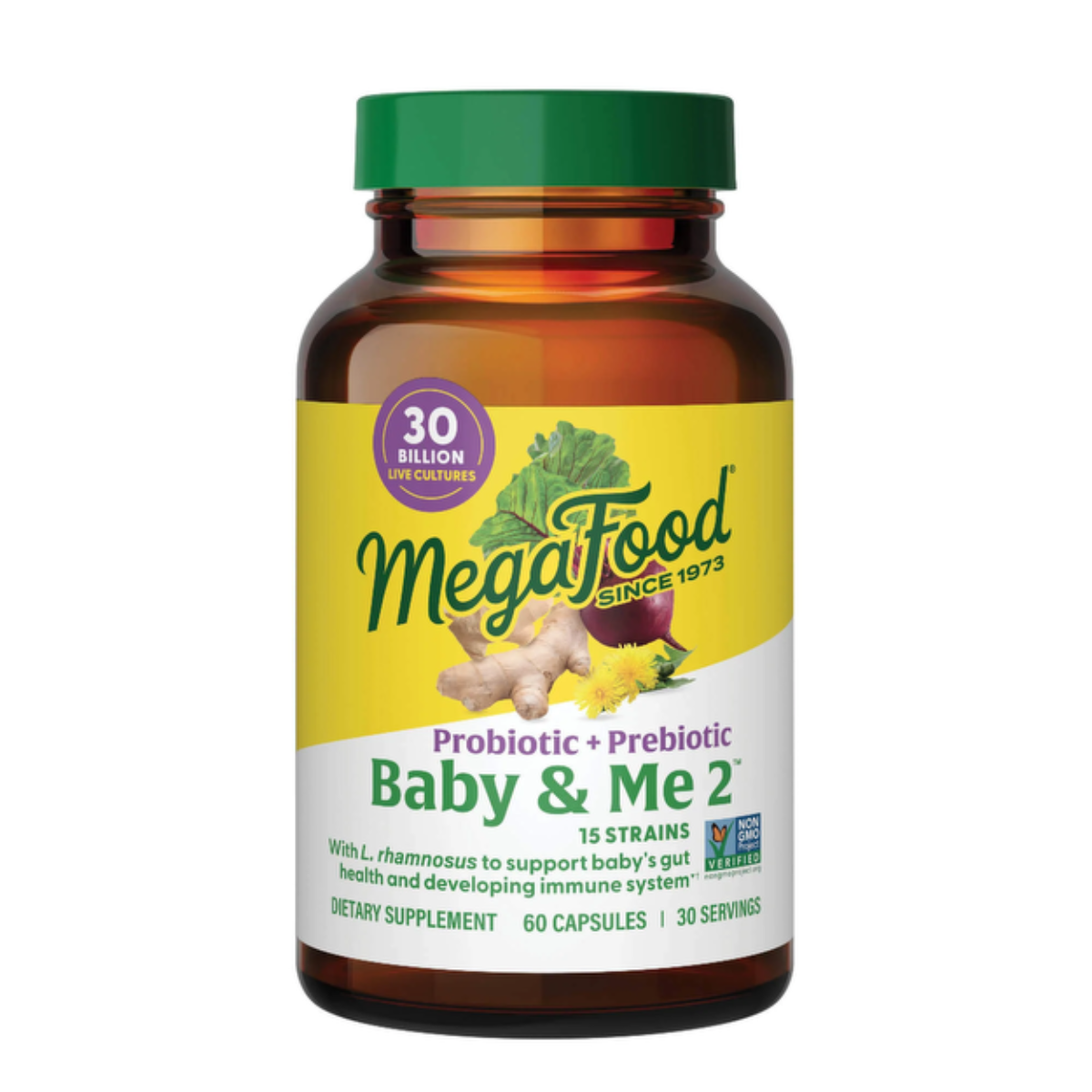 MegaFood Baby & Me 2 Pré-Natal Probiótico + Prebiótico 60 cápsulas