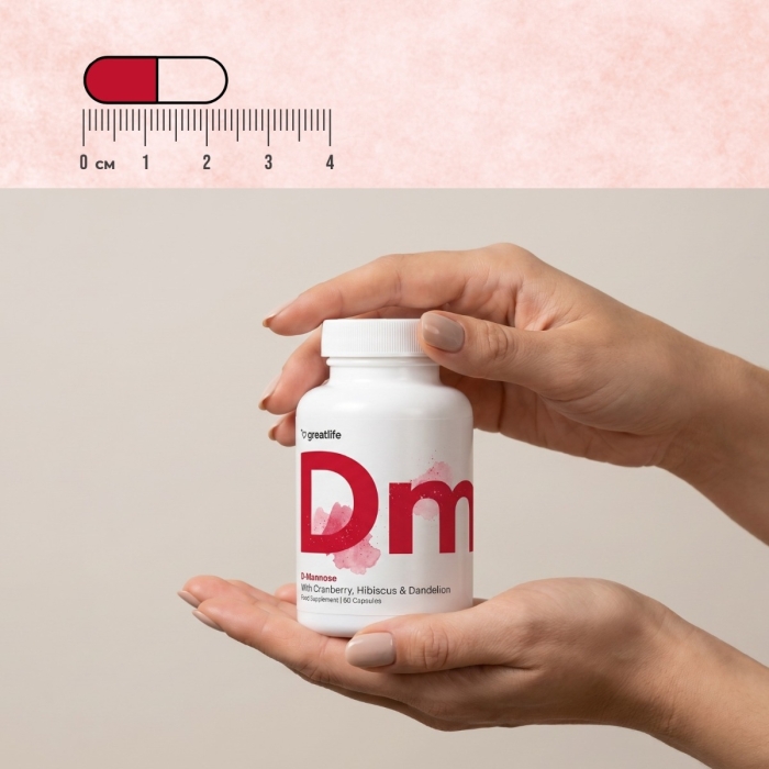 D-Manose com cranberry, hibisco e dente-de-leão