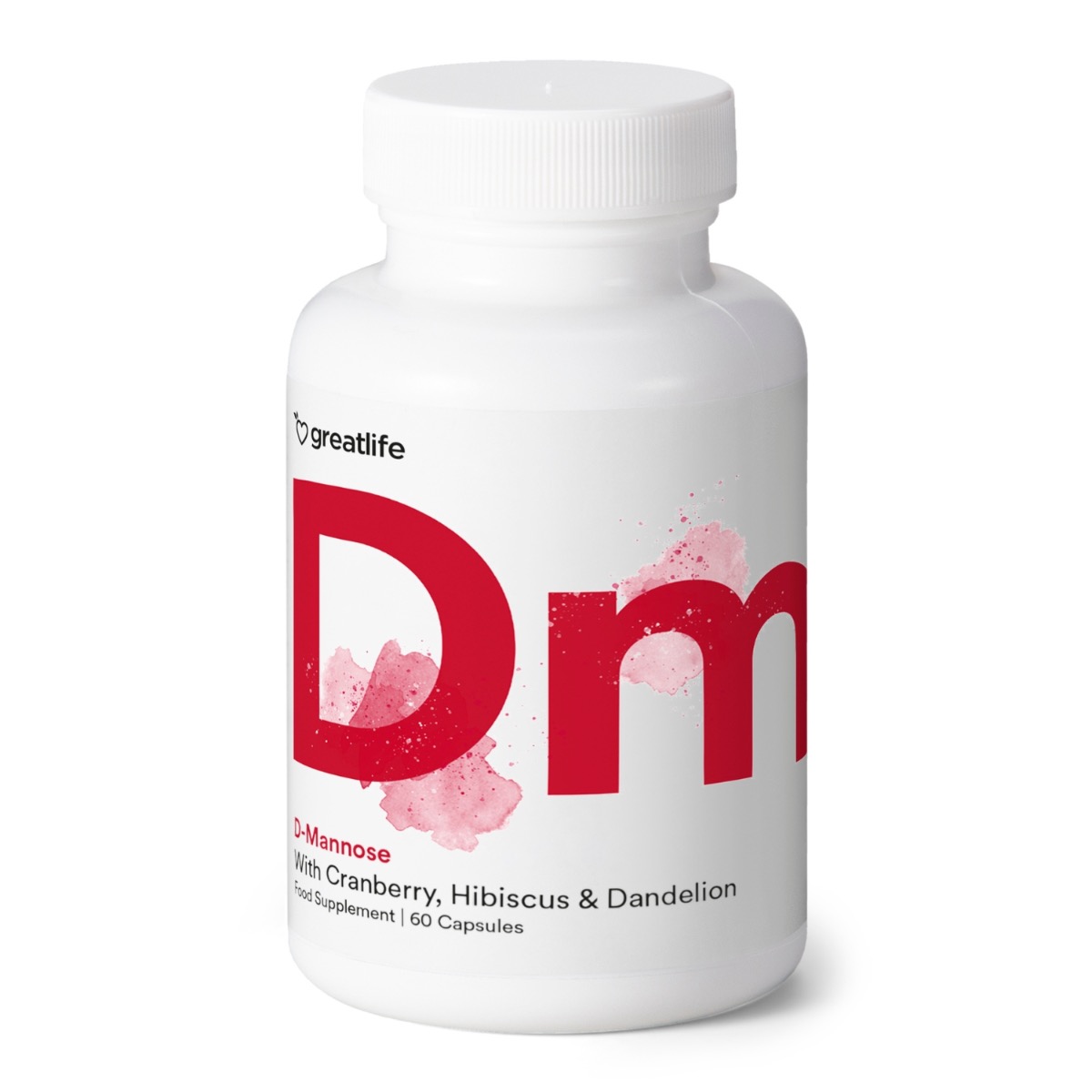 Greatlife D-Manose com cranberry, hibisco e dente-de-leão 60 cápsulas