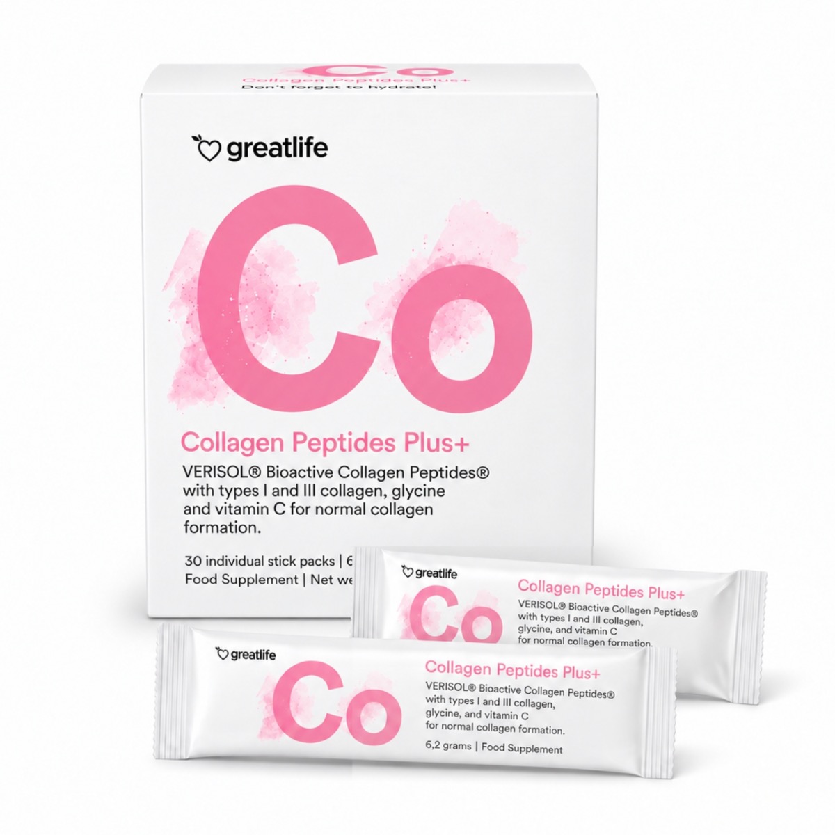 Greatlife Péptidos de colagénio tipo I e III VERISOL 30 saquetas