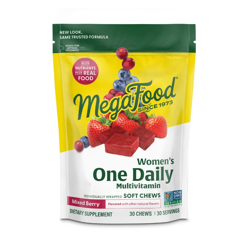 MegaFood Women's One Daily Multivitamínico para mulheres – Mastigações suaves 30 chews